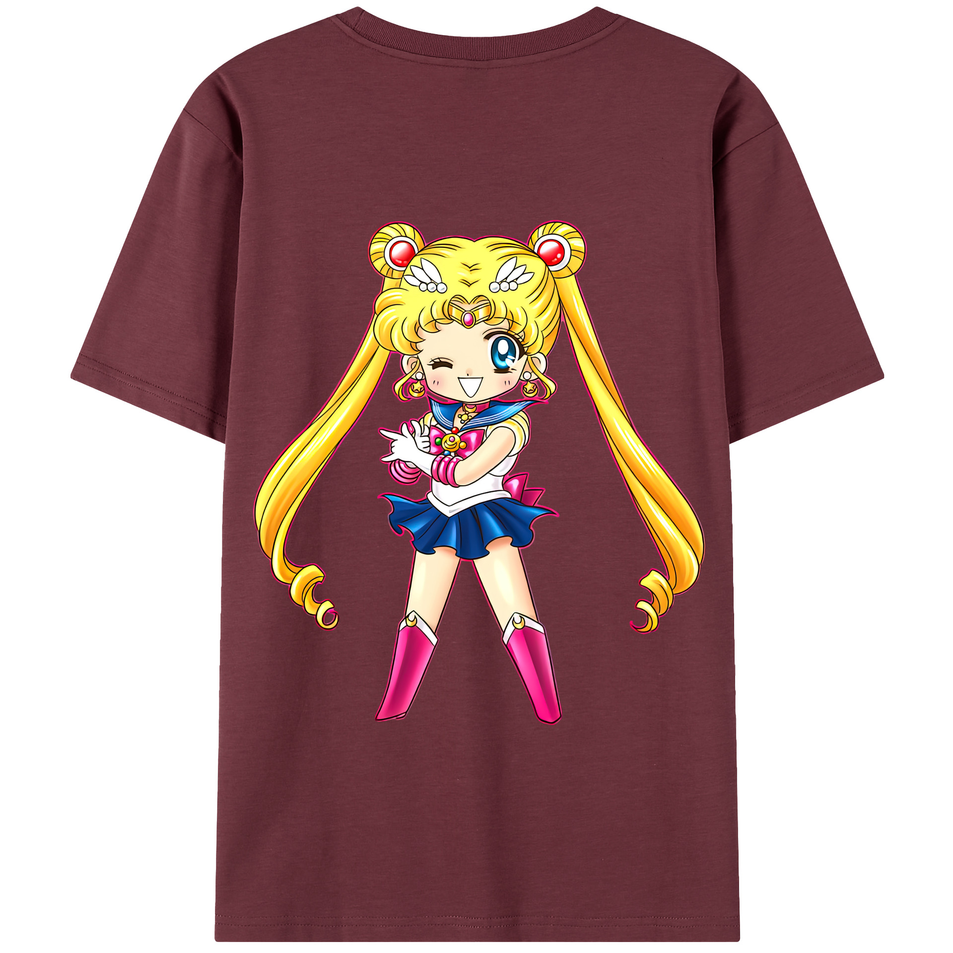 （画像用） 美少女戦士セーラームーン 月野 うさぎ つきの うさぎ Sailor Moon Tsukino Usagi 綿100％半袖Tシャツ（背面プリント）